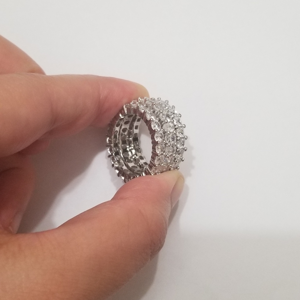3Pc sterling silver Eternity Band - Picture 5 of 7
